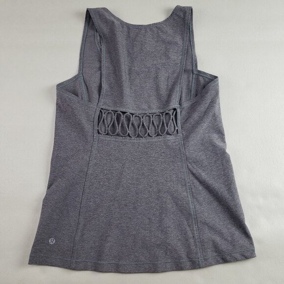 Lululemon Sweaty or Not Tank Womens 8? Gray Sleeveless Cut Out Top NO RIP TAG - Picture 5 of 9